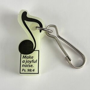 Glow In The Dark Music Note Keychain Make A Joyful Noise Bible Verse Keychain
